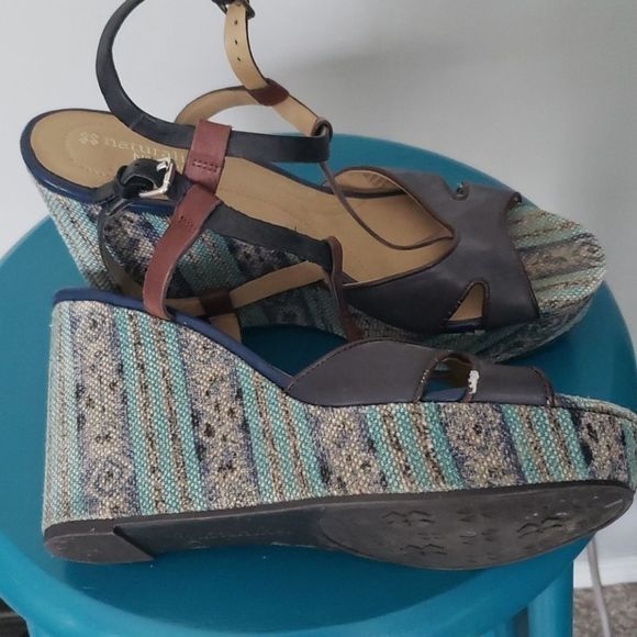 𝅺NATURALIZER N5 comfort sandal blue brown 8.5 - Picture 2 of 10